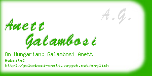 anett galambosi business card